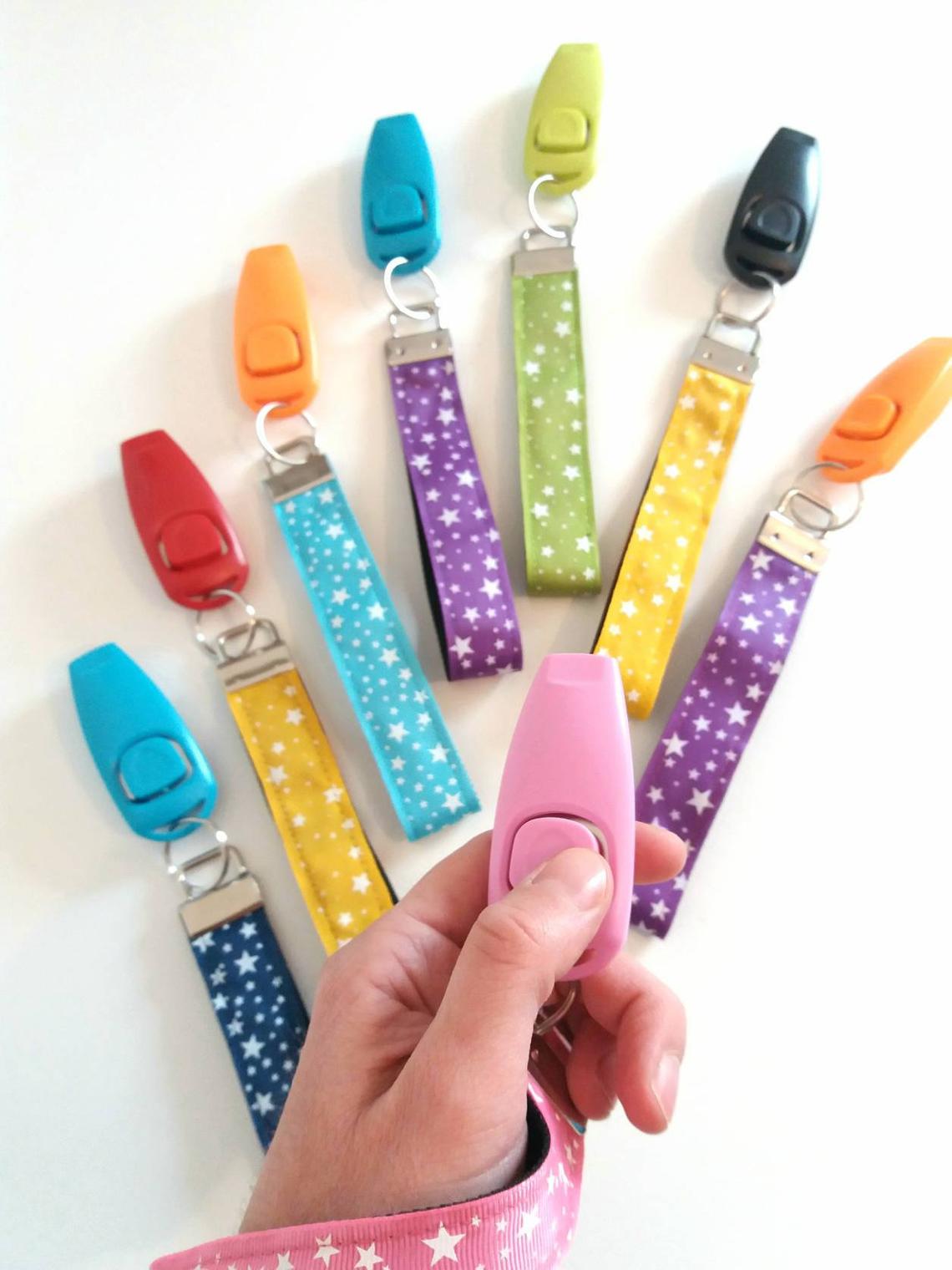 Clicker Pour Chien Bicolore - Éducation Positive, Obéissance, Contrôle Des Aboiements, Avec Dragonne