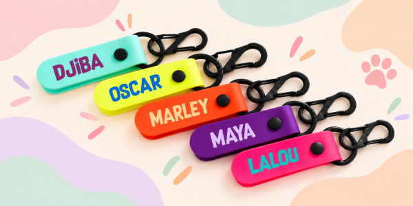 médaille identification en biothane - medaillon pour chien avec nom
